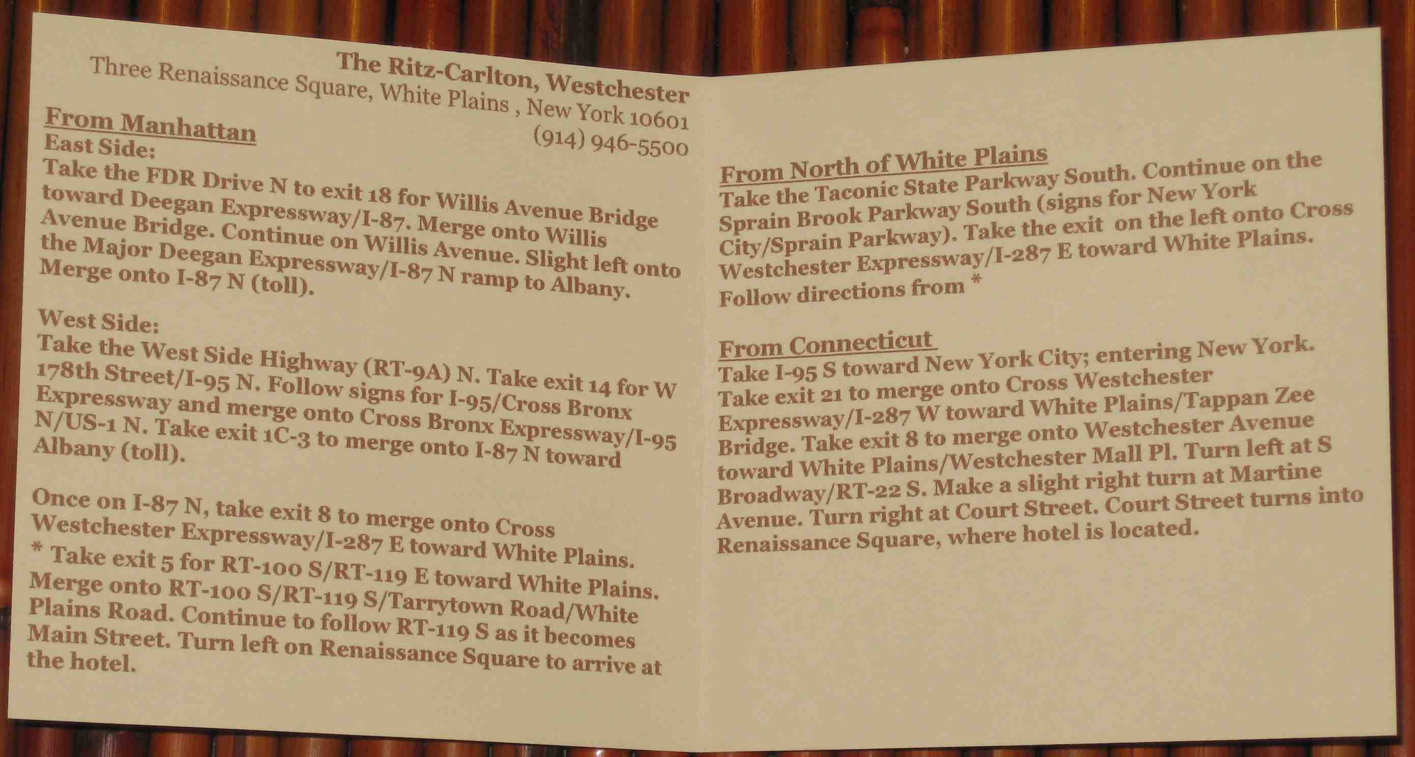 direction informations